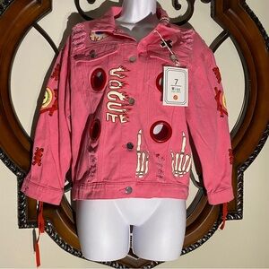 Pink Graffiti 7 Miss Lace String Size Medium The Craze Metalica Vogue Jea…